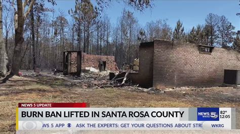 12, there are no local active burn bans anywhere in the Commonwealth. . Is there a burn ban in santa rosa county florida today